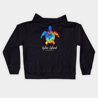 Tybee Island Georgia Sea Turtle Tie Dye Kids Hoodie